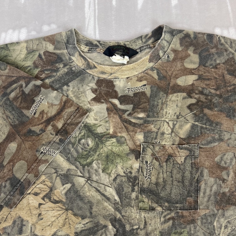 Vintage Y2K Liberty Shirt Mens 3XL Timber Advantage Camo Pocket Tee Hunting